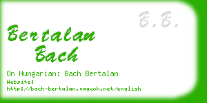 bertalan bach business card